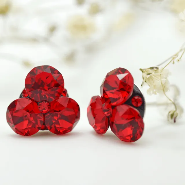 Margeluta.dincristal Trio Chaton cercei argint 925 surub Siam