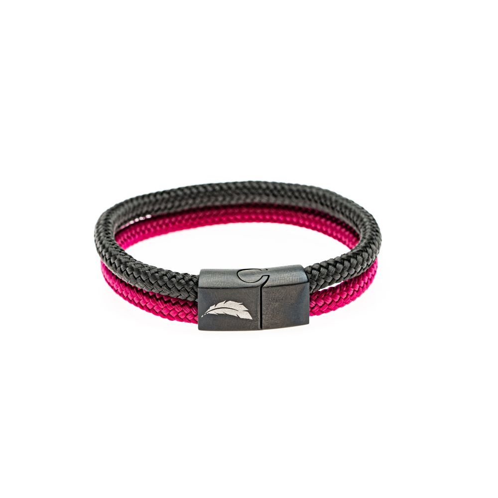 CrisFeather PowerBlack brățară negru-vișiniu magnetică