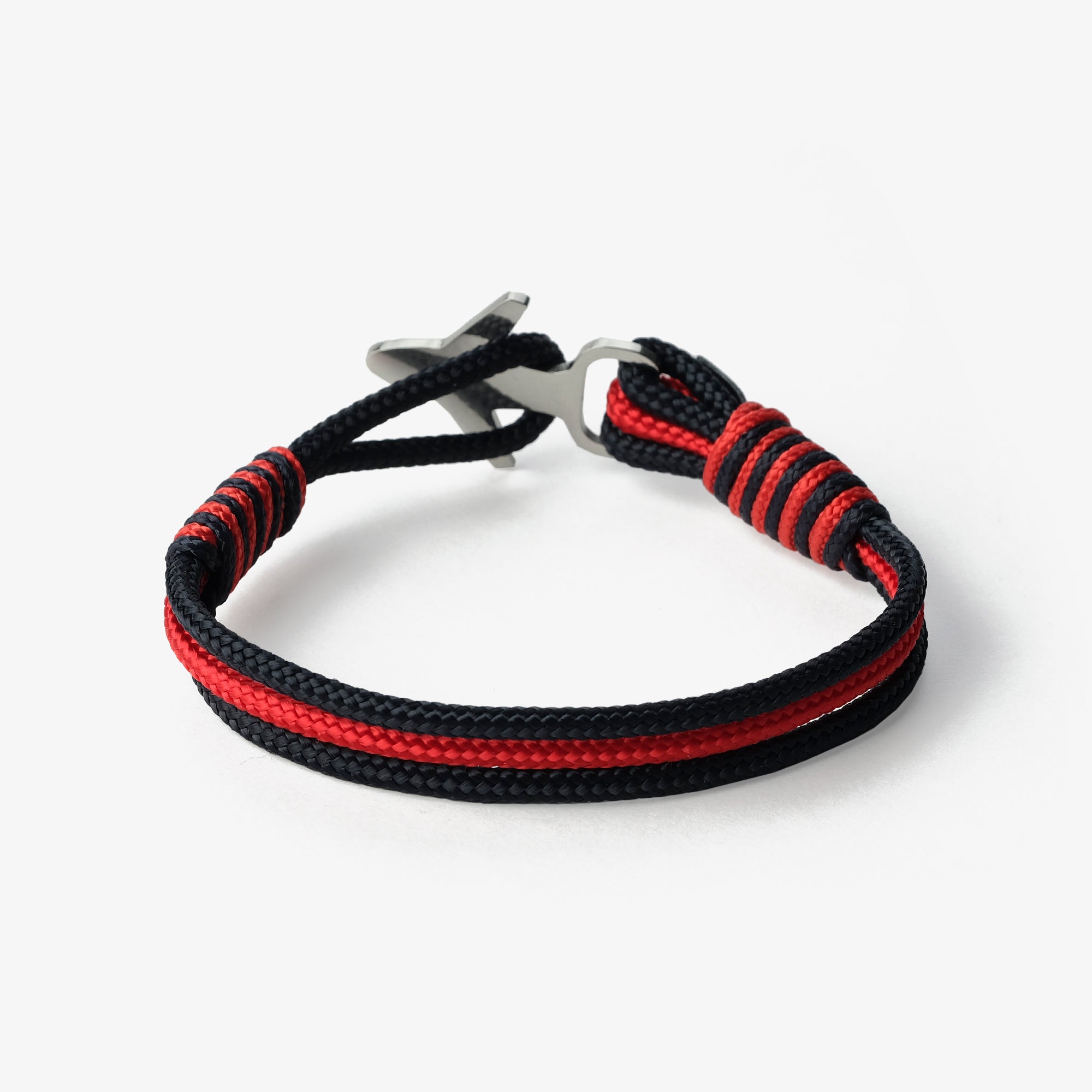 Old Skipper Crimson Nightfall brățară frânghie negru-roșu M 18cm