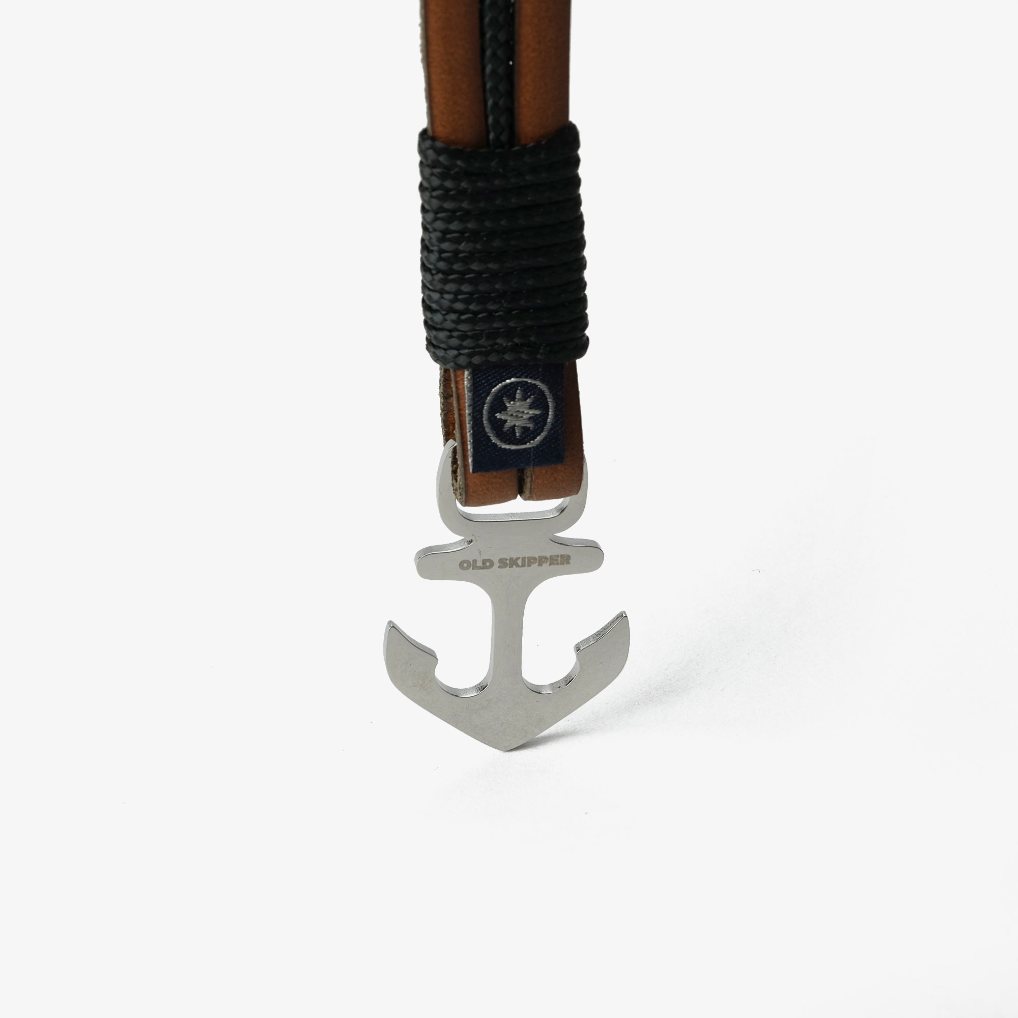 Old Skipper Seafarer Brown brățară piele maro ancoră