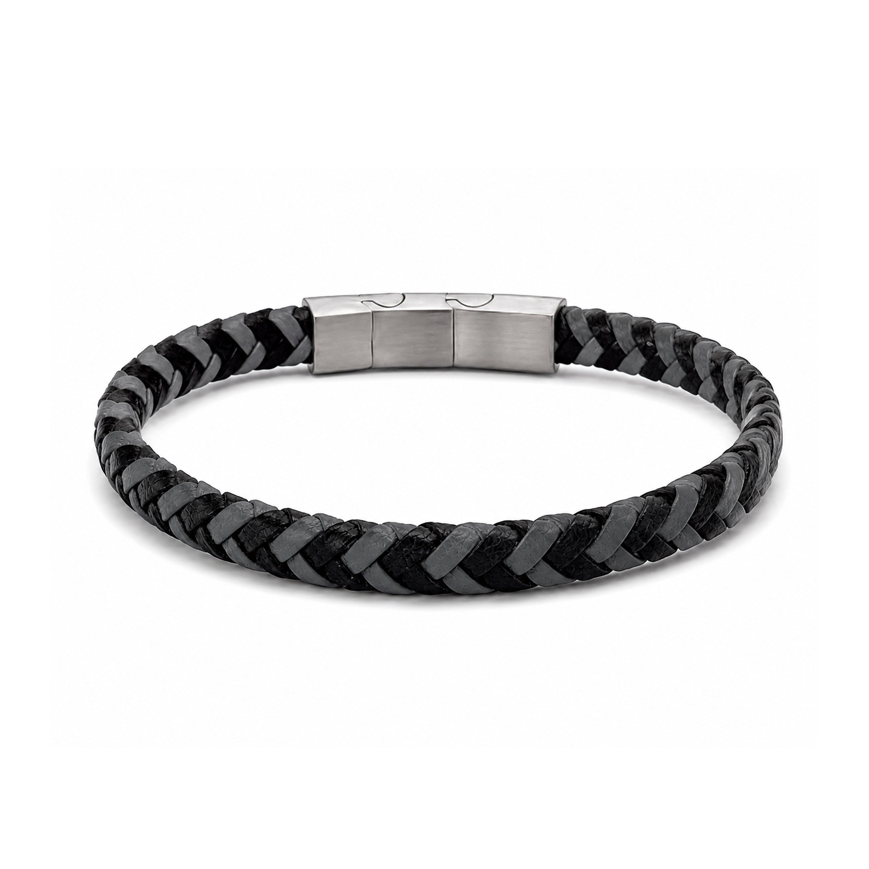 Frank 1967 Two-Tone bratara piele impletita negru-albastru