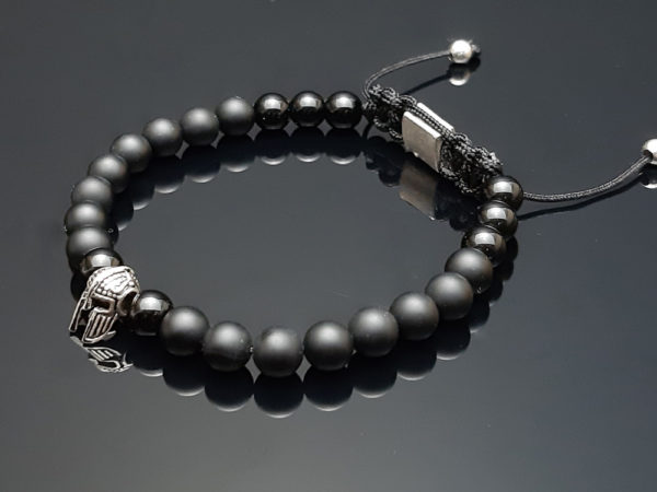 Dualstax Spartan brățară onix cască argint 925