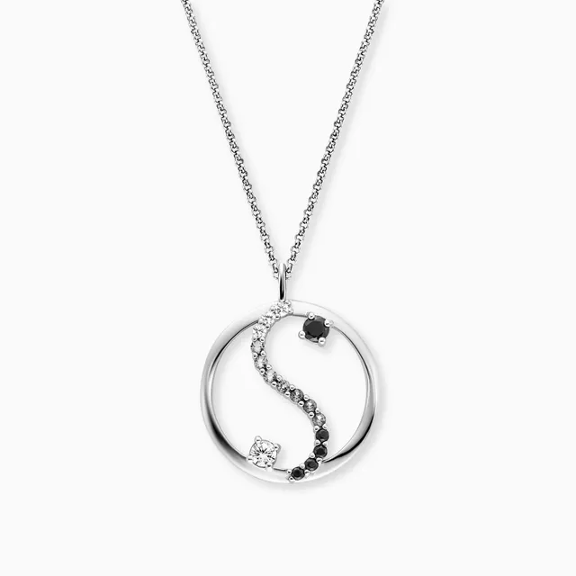 Engelsrufer Yin Yang colier argint zirconia multicolor