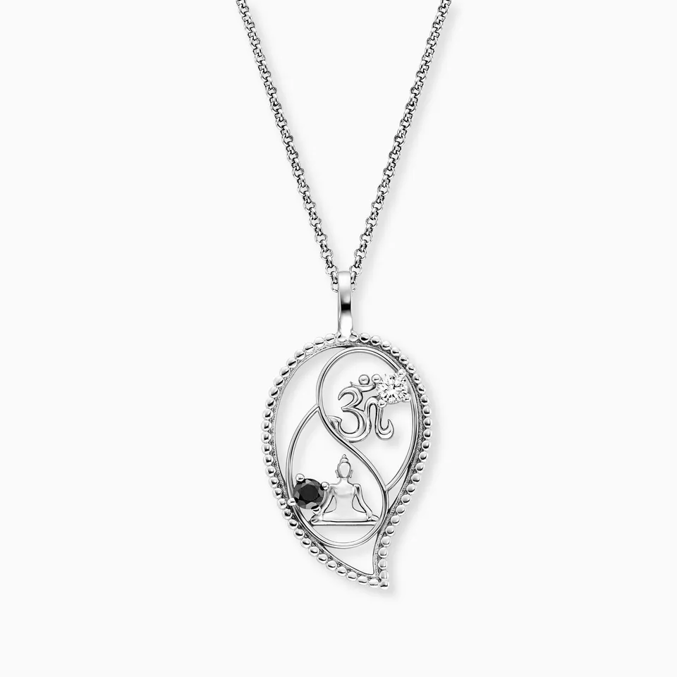 Engelsrufer Yin Yang Lantisor Picatura Argint Zirconia