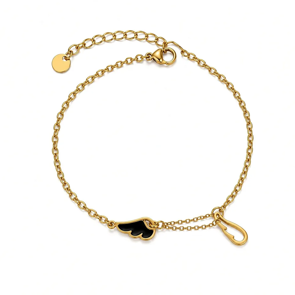 Rafini Dark Wing Gold brățară aripă neagră