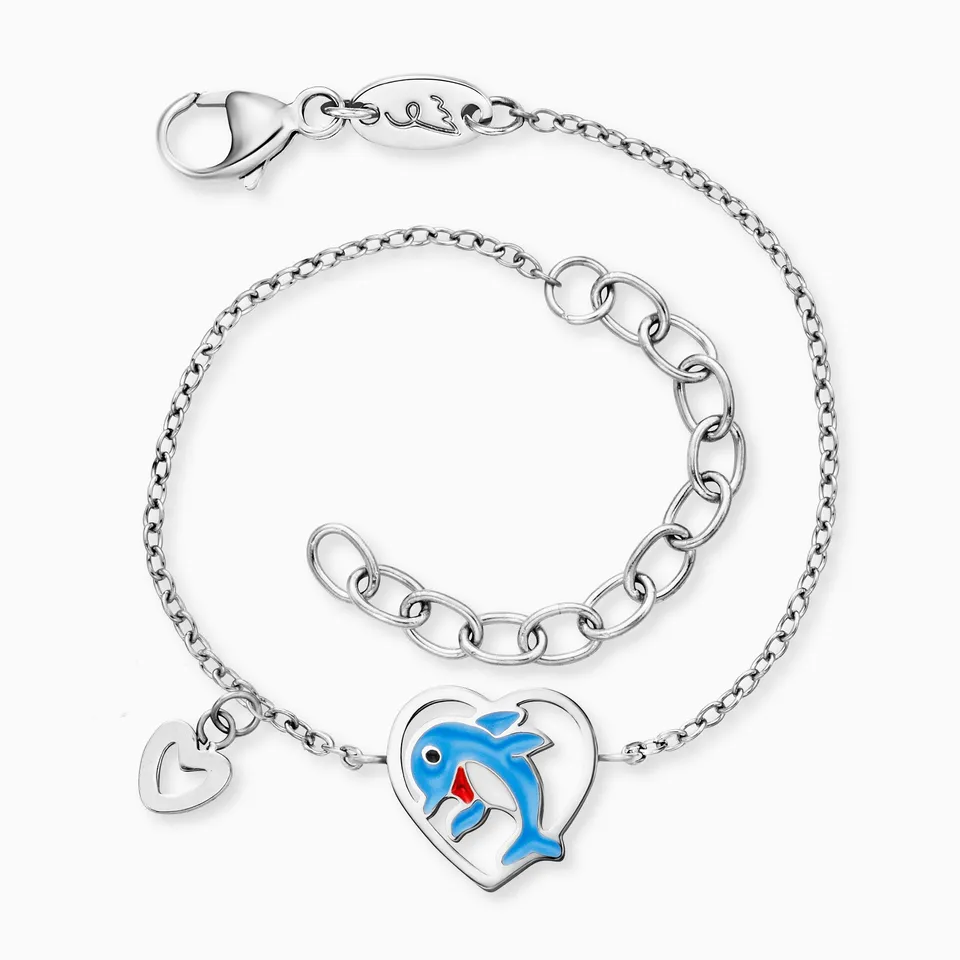 Engelsrufer Herzengel Delfin brățară copii oțel albastră