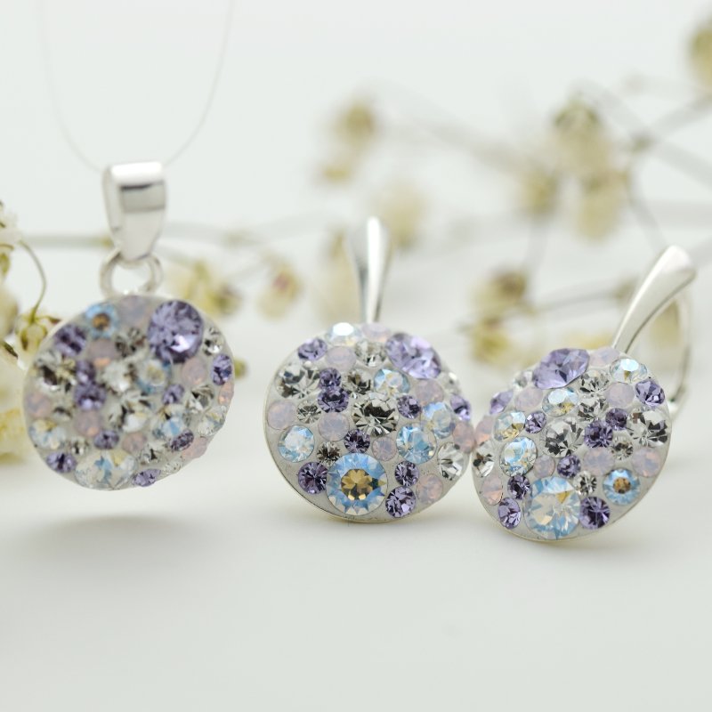 Margeluta.dincristal Chaton Regal Purple Opal set argint 14 mm