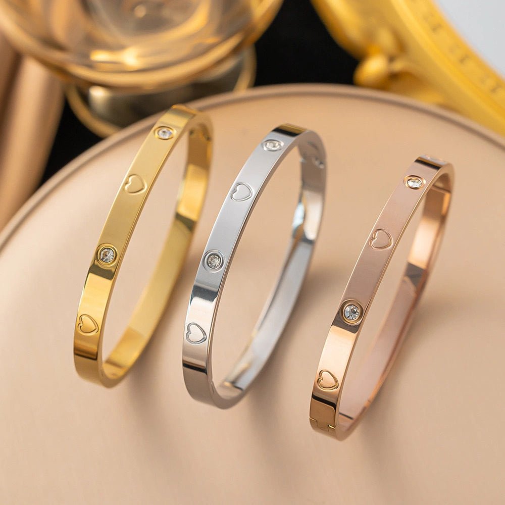 Rafini Amira Silver bratara placata aur alb 18K