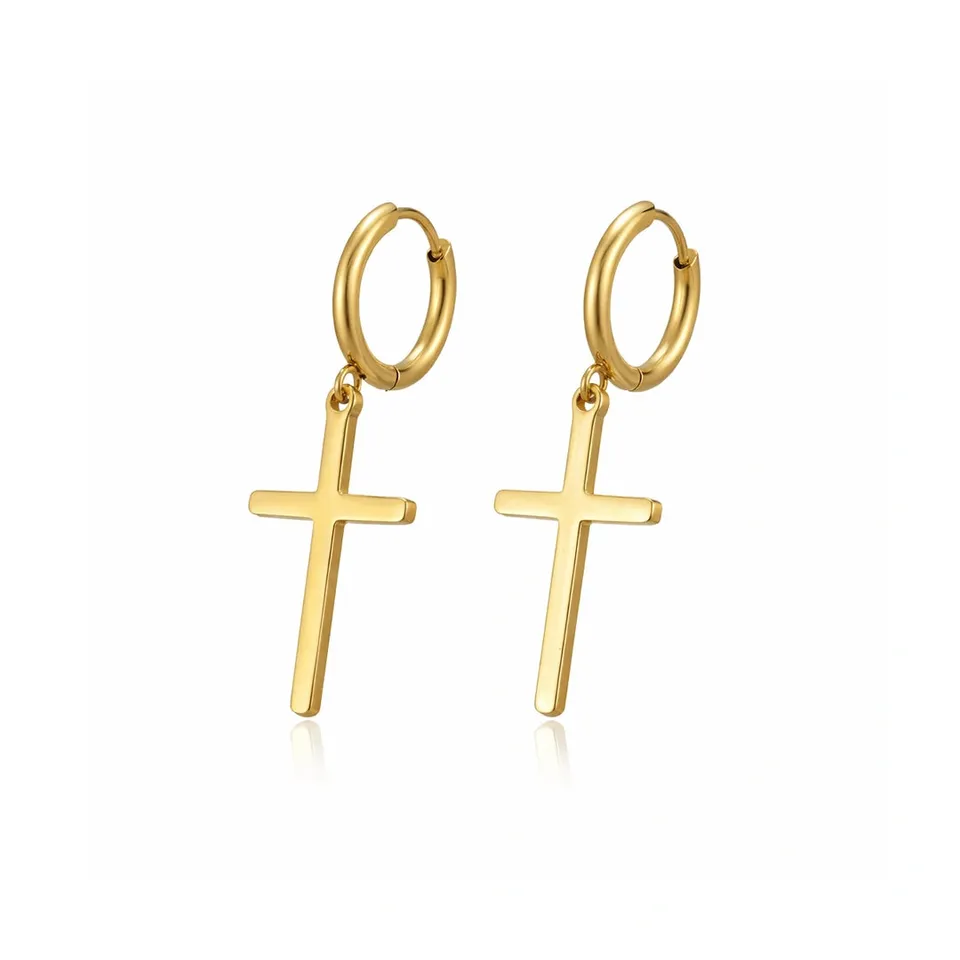 Rafini Gold Cruce cercei aurii 18K