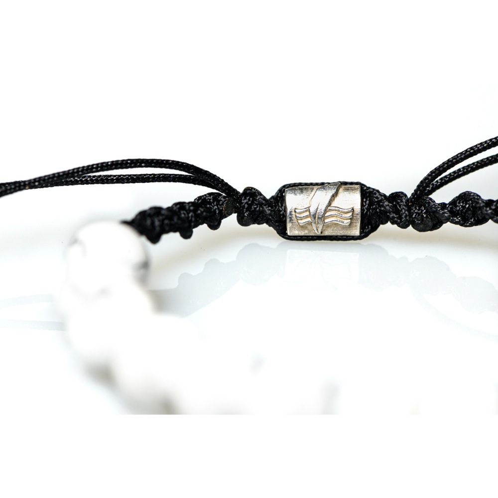 CrisFeather Whitey brățară howlit albă unisex