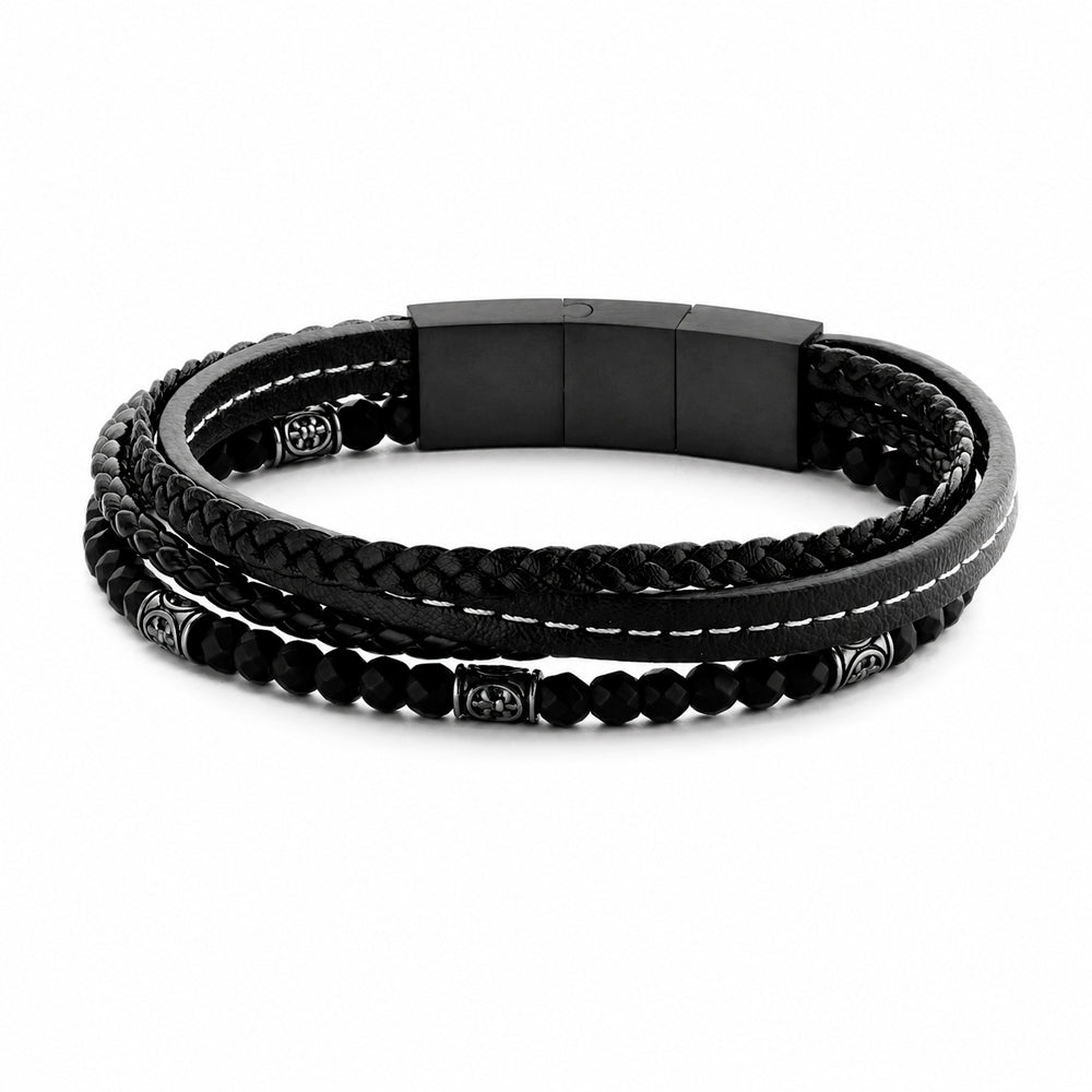 Frank 1967 Hematite bratara piele maro 21 cm