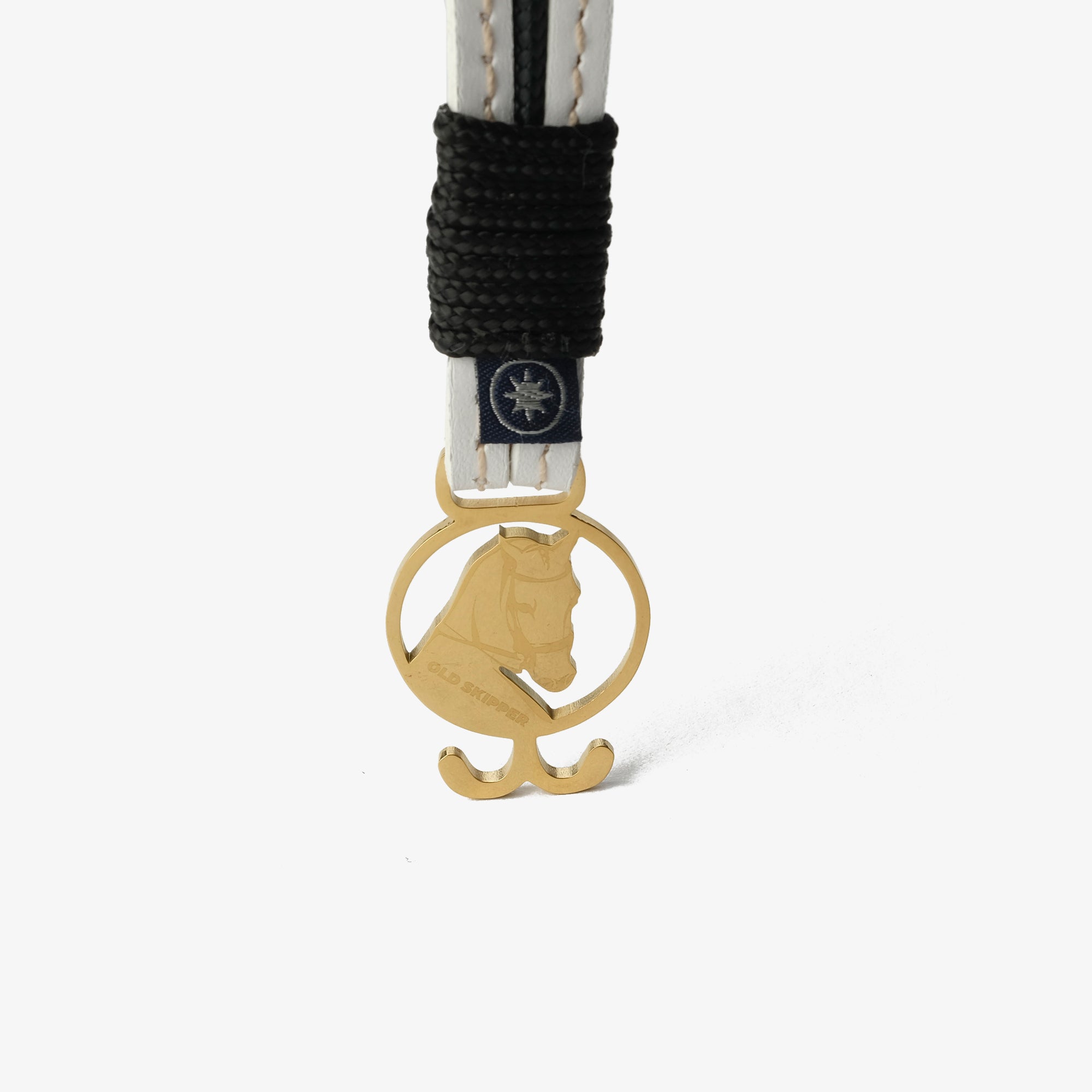 Old Skipper Ivory Luxe brățară piele cal auriu alb