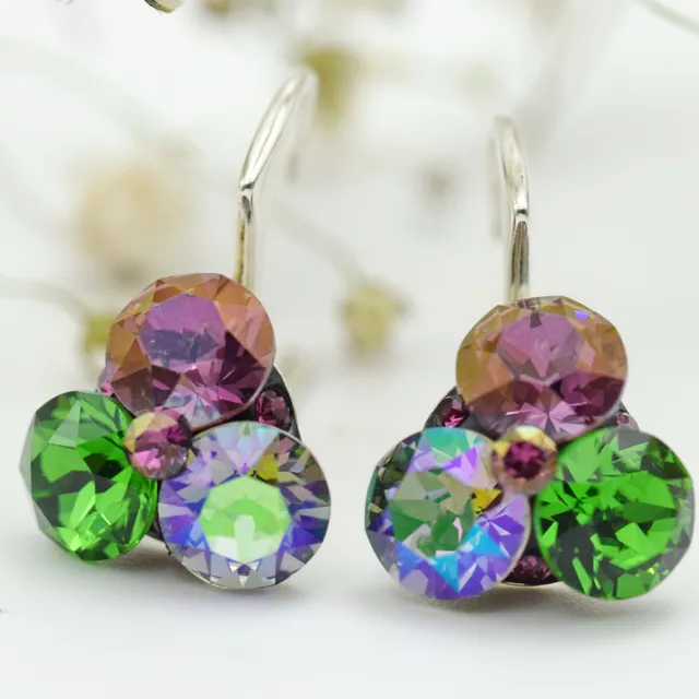 Margeluta.dincristal Trio Chaton cercei argint 925 cristal 12 mm