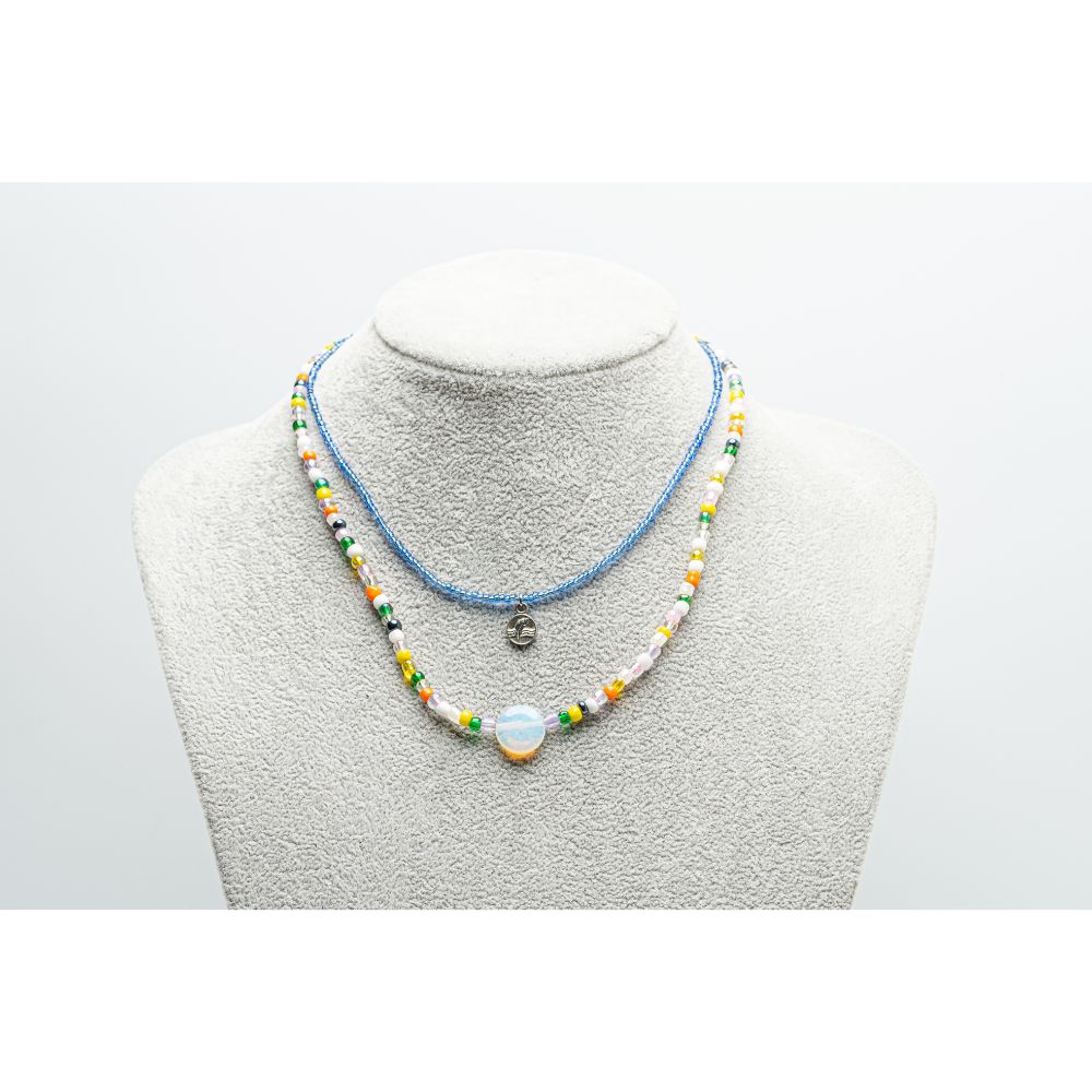 CrisFeather Deliano choker opalit cu charm argint 925
