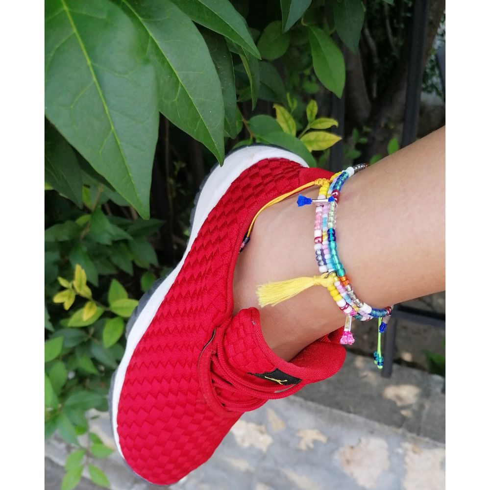 CrisFeather Anna brățară gleznă mărgele multicolor
