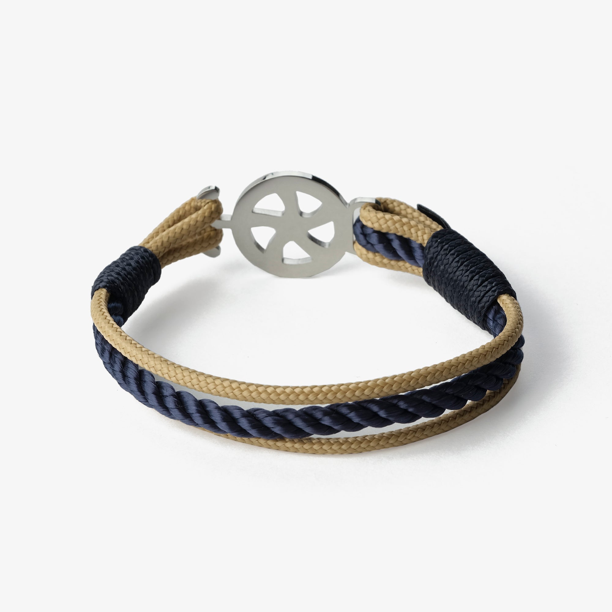 Old Skipper Maritime Elegance bratara snur ancora bej-bleu