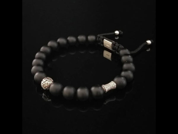 DualStax Onix Argint 925 brățară onix mat 8mm