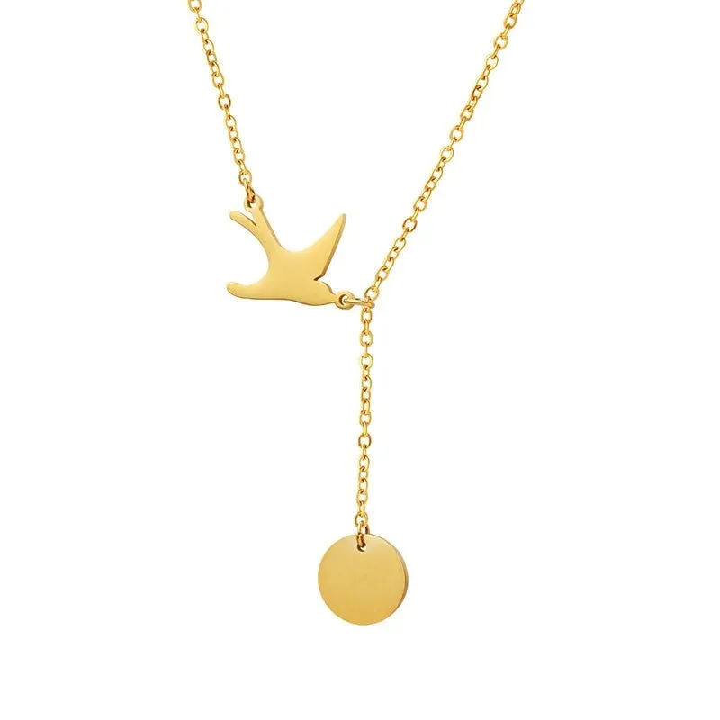 Rafini Freedom Charm lănțișor placat aur 18K