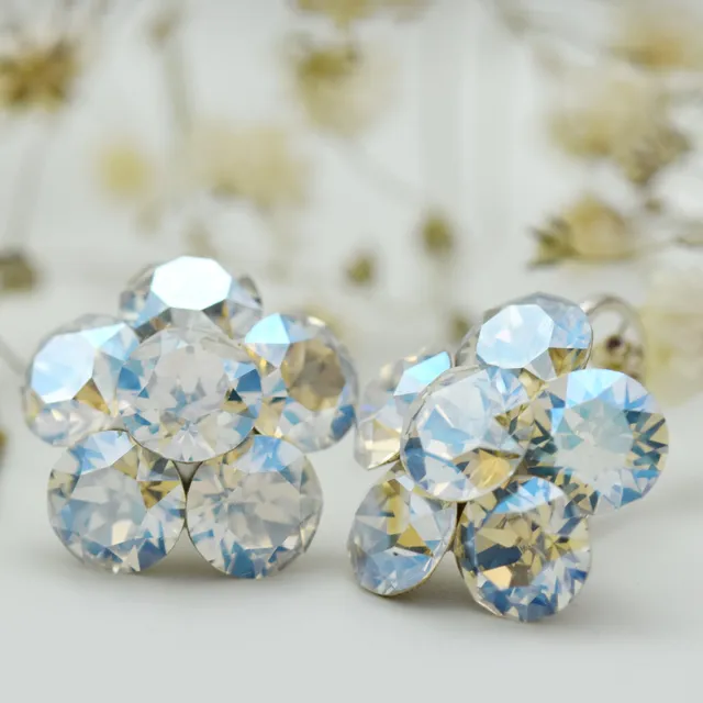 Margeluta Cercei Big Chaton Flower Moonlight argint 925 Swarovski