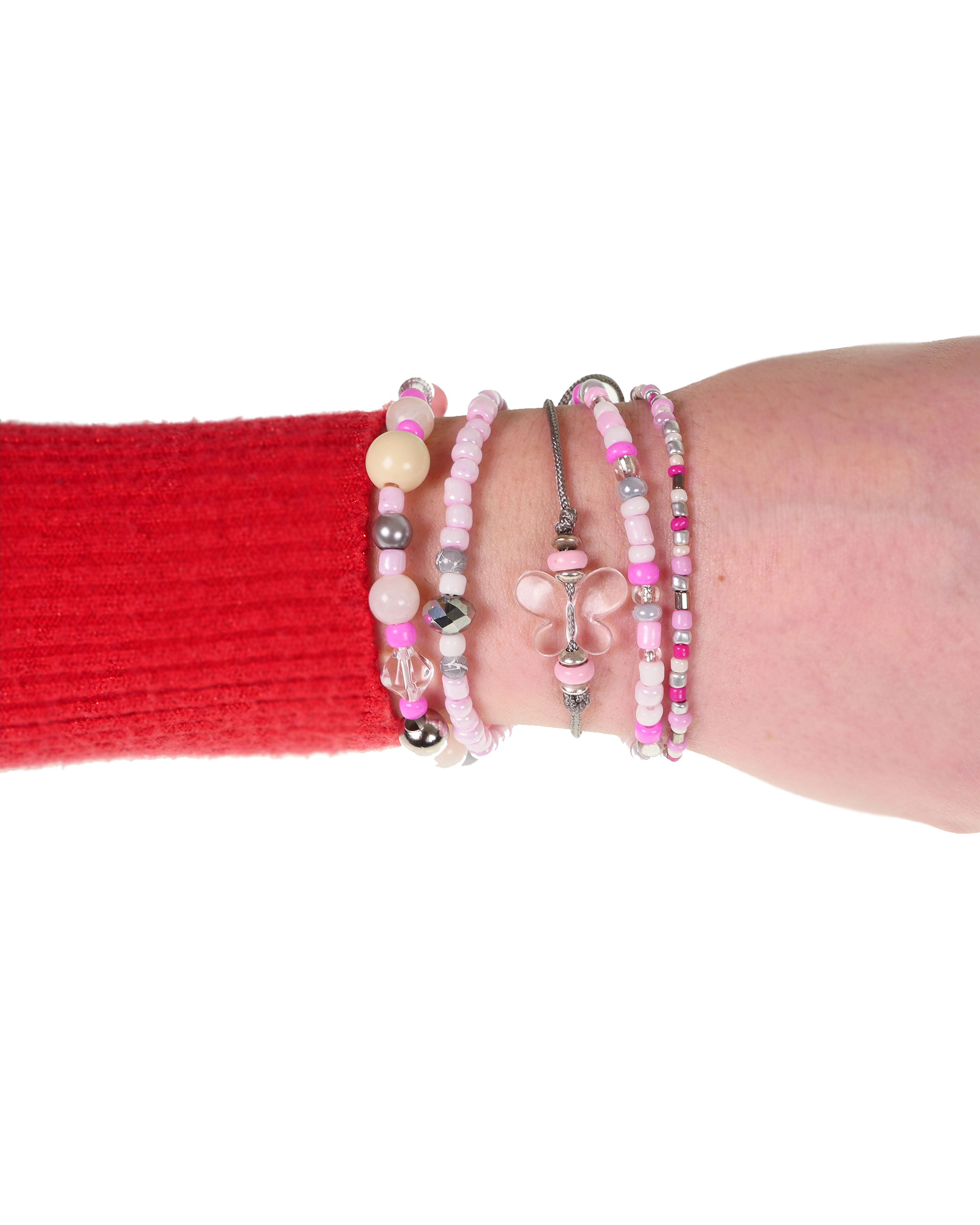 CrisFeather Lovely Pink set 5 brățări roz cristale