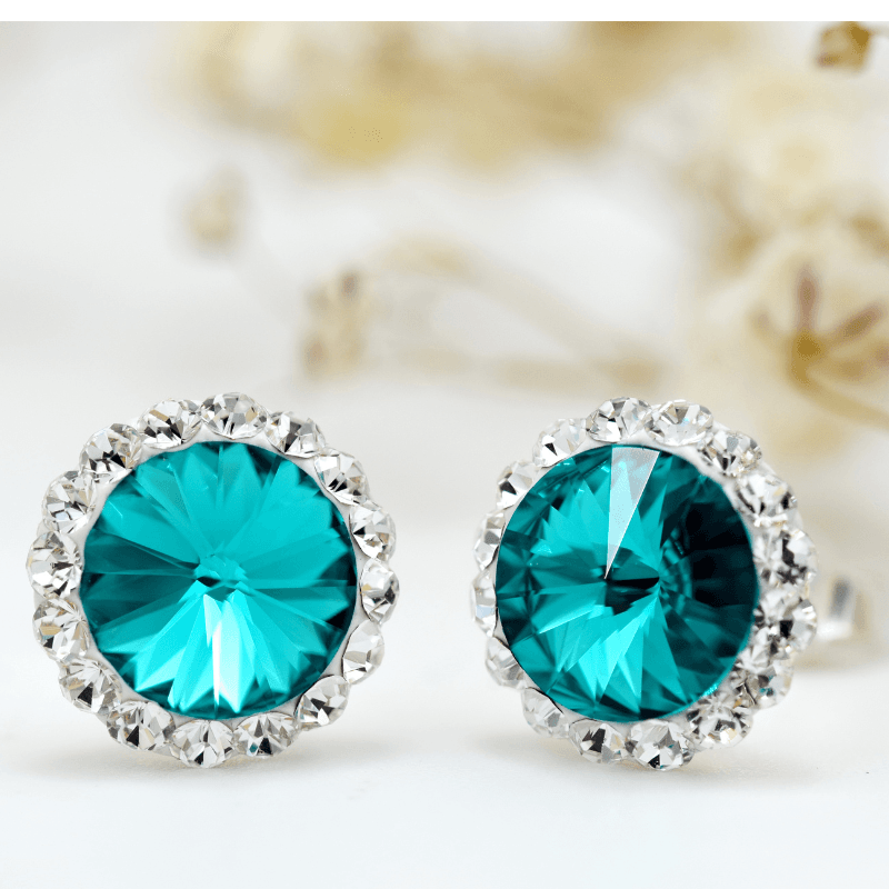 Mărgeluța din Cristal Rivoli Ball cercei argint 925 cu șurub