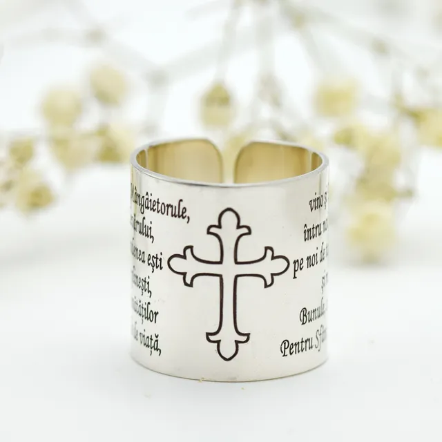 Margeluta.dincristal Împărate Ceresc inel reglabil argint personalizat