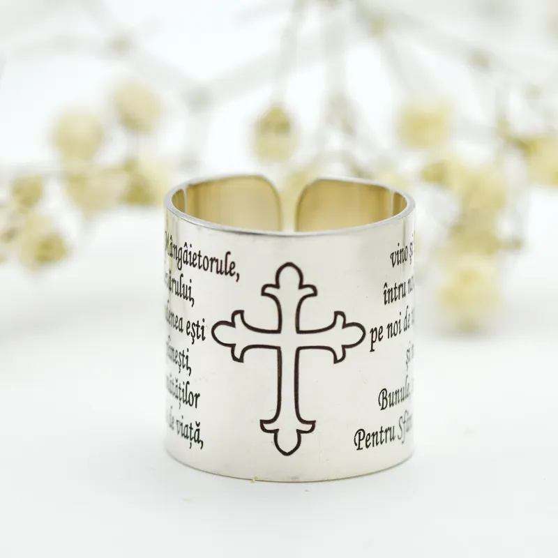Margeluta.dincristal Împărate Ceresc inel reglabil argint personalizat