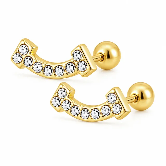 Rafini Smile Glow cercei placat aur 18K