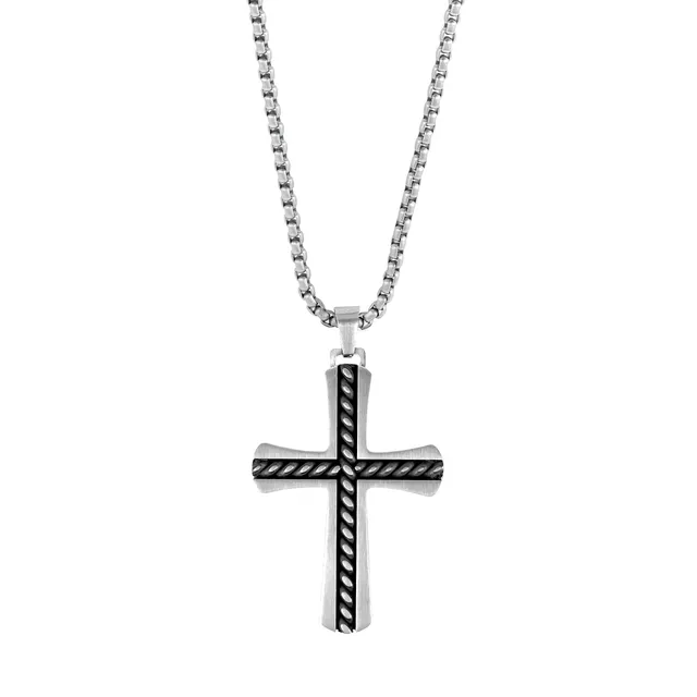 Frank 1967 Cross colier cruce oțel minimalist