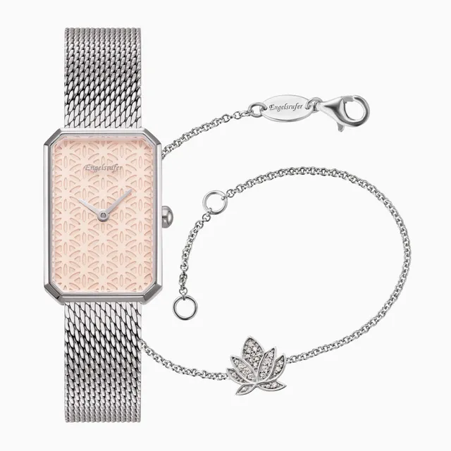 Engelsrufer Lebensblume set ceas otel bratara argint