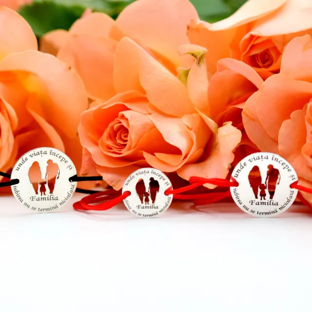 Mărgeluța din cristal Familia set 3 brățări argint 925 personalizate