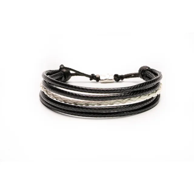 CrisFeather Black&White brățară piele unisex