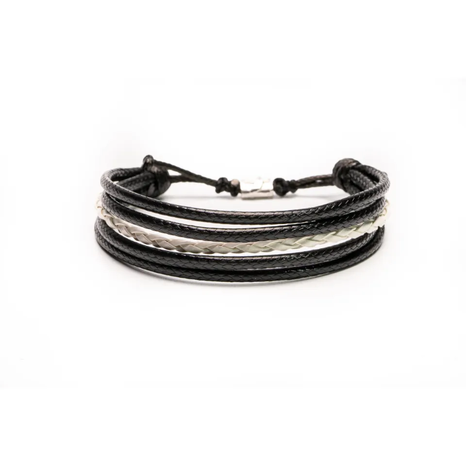 CrisFeather Black&White brățară piele unisex