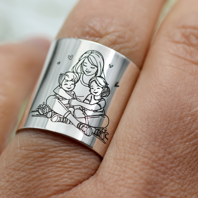 Margeluta.dincristal Legătura Eternă inel argint personalizat