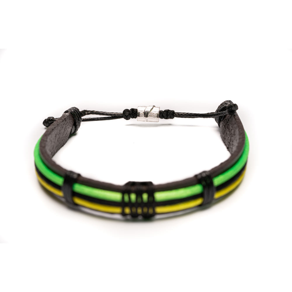 CrisFeather Magnum Green bratara piele rasta