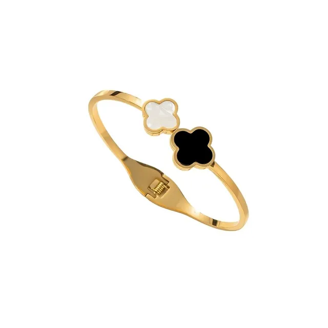 Rafini Duo Clover bratara placata aur 18K reglabila