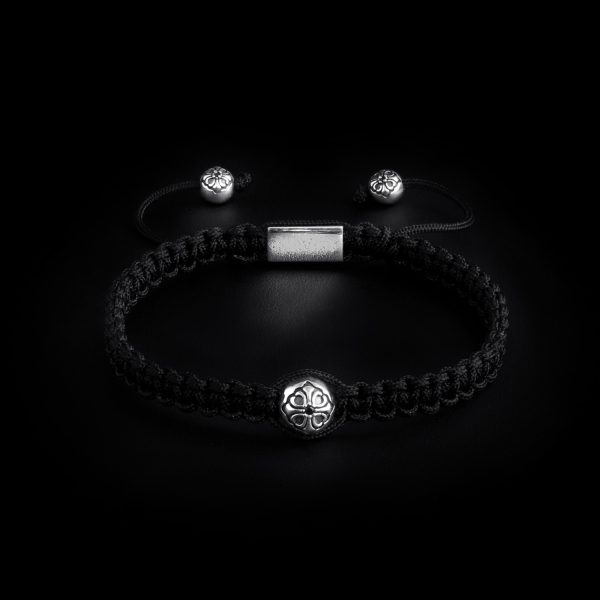 Dualstax Macrame bratara argint cruce snur