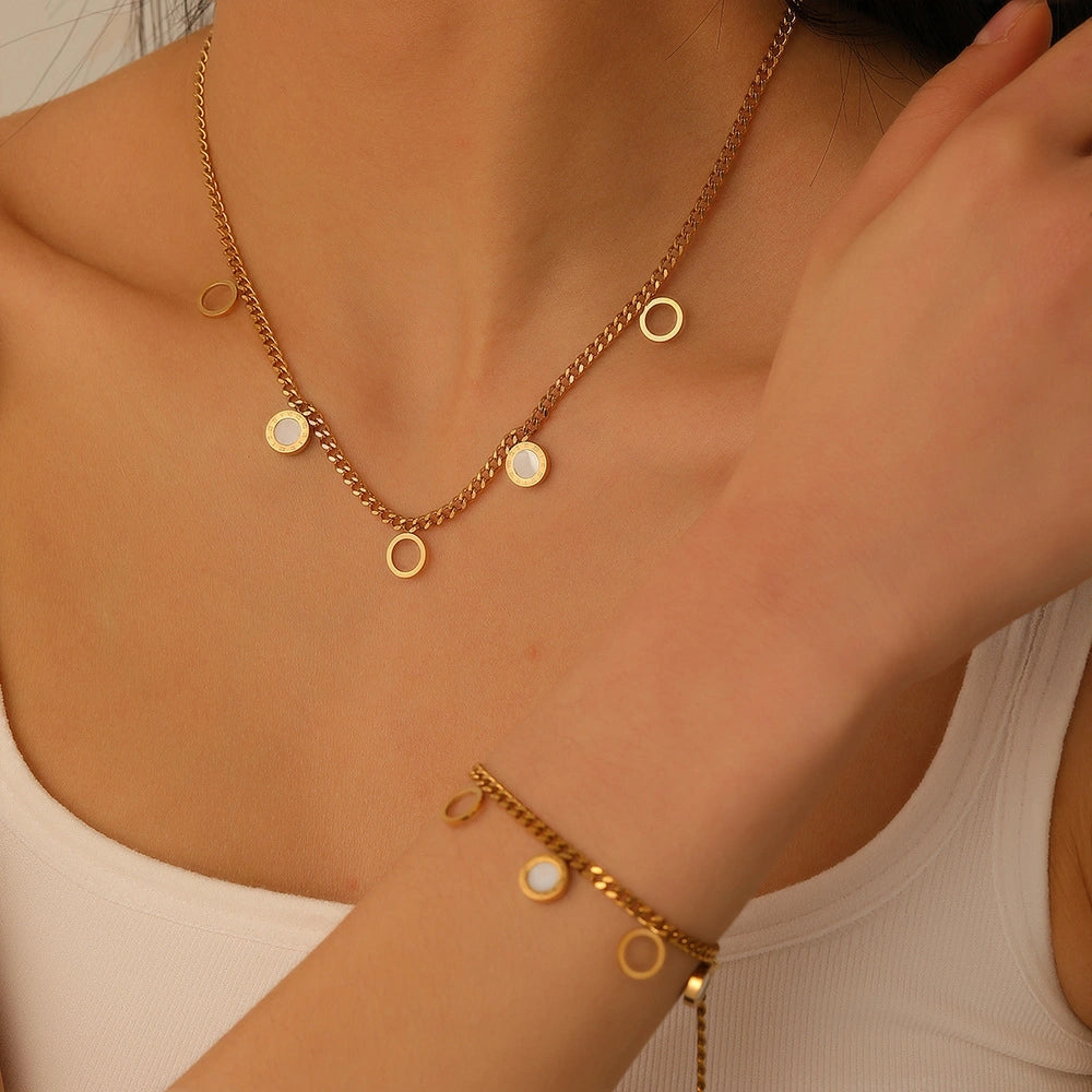 Rafini White Moon set bijuterii placat aur 18K
