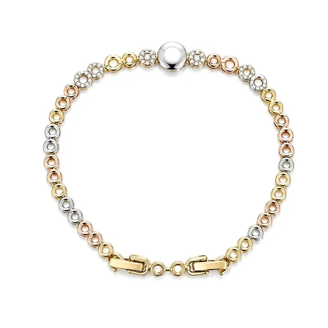 Rafini Tri Tone Gold bratara tricolor placata aur 18K
