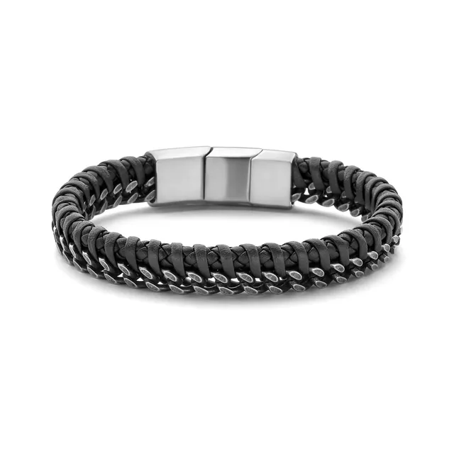 Frank 1967 Leather Steel bratara piele cu lant