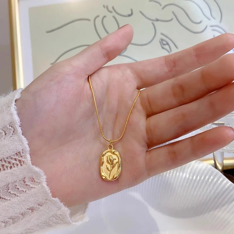 Lănțișor Rafini Golden Rose placat cu aur 18K reglabil