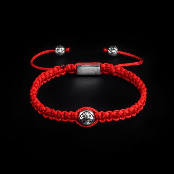 Dualstax Macrame bratara argint cruce snur
