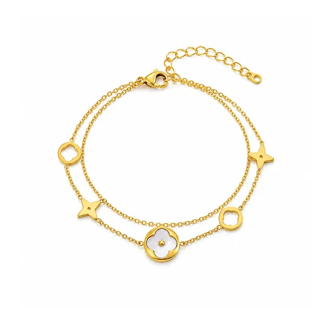 Rafini Star Petals bratara placata aur 18K reglabila