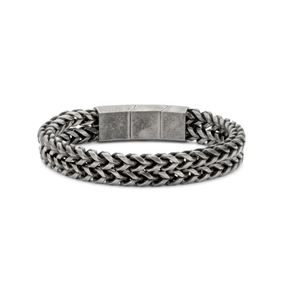 Frank 1967 Double Chain bratara lant dublu gri