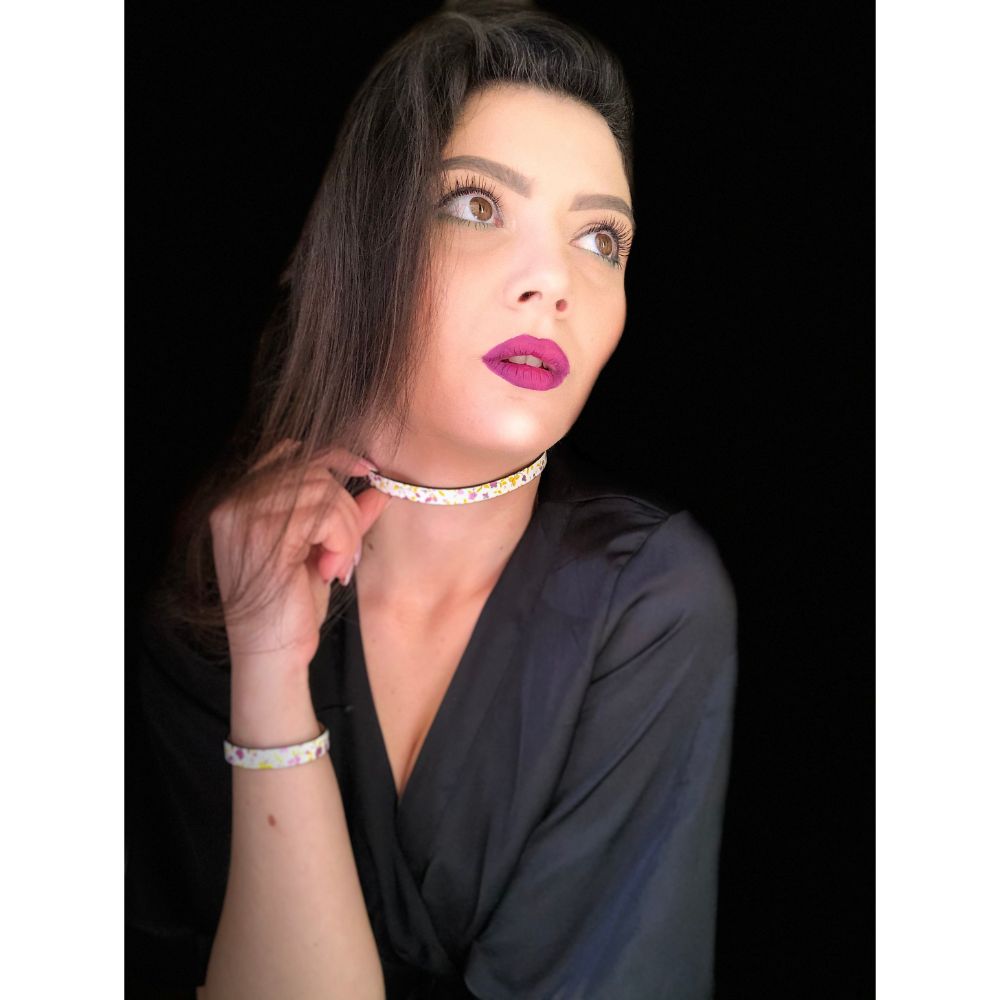 CrisFeather Fluff Petals set choker-brățară floral