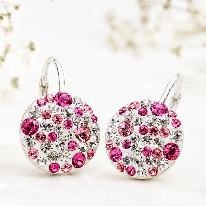 Margeluta.dincristal Chaton Ball Crystal Rose cercei leverback