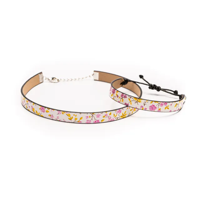 CrisFeather Fluff Petals set choker-brățară floral