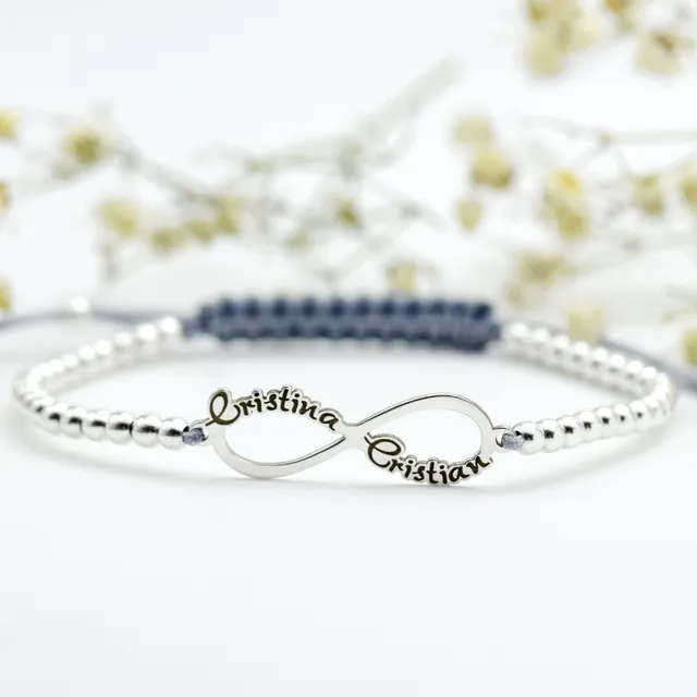 Mărgeluța din Cristal Infinit Love brățară nume argint
