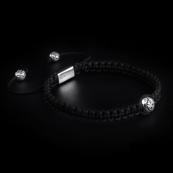 Dualstax Macrame bratara argint cruce snur
