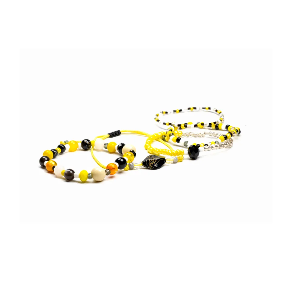 CrisFeather Party Bee set 5 bratari galben negru